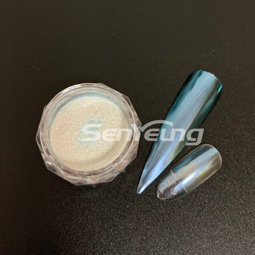 Silver White Chrome Powder Moonlight Pearl Chrome Effect Pigments for Nails - Image 4