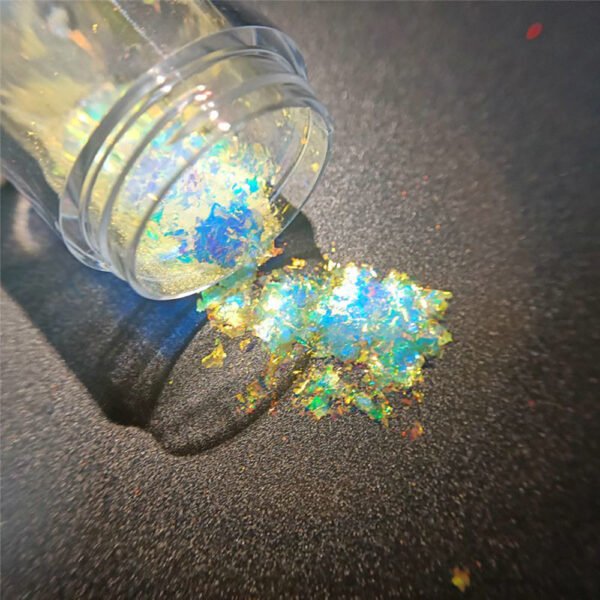 Bulk Transparent Iridescent Flakes Color Shifting Fairy Flakes Pigment for Eye Shadow - Image 5