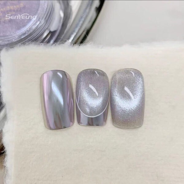 2 in 1 Moonlight Chrome Powder Magnetic Pigment Powder Cat Eye Powder for Nail Polish