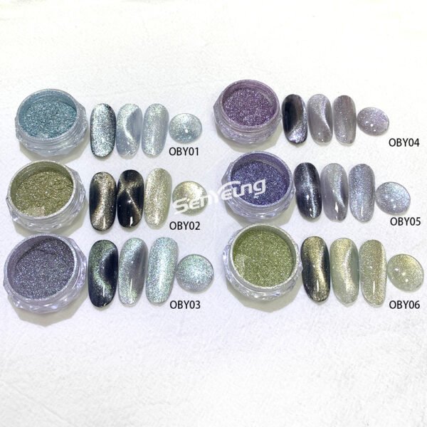 Moonlight Magnetic Powder Silk Mirror Chrome Magnetic Cat Eye Pigment for Nail Polish